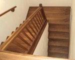orechové schody, obklad betónového schodiska